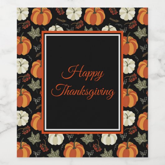 Autumn Pumpkins Muster Weinetikett (Einzelnes Label)