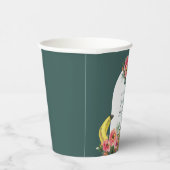 Autumn Pumpkins Pink Floral Birthday Party Pappbecher (Rechts)