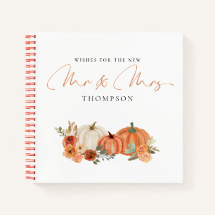 Autumn Pumpkins Wünsche für Mr. Mrs. Guest Book Notizblock