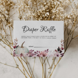 Autumn Purple Flowers Pumpkin Diaper Raffle Begleitkarte
