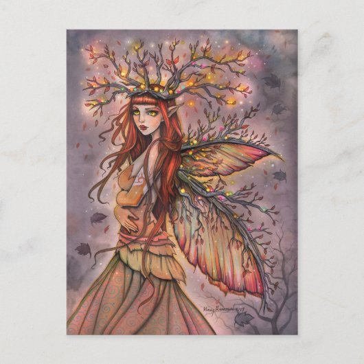 Autumn Queen Fantasy Art von Molly Harrison Postkarte (Vorderseite)