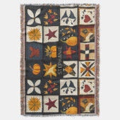 Autumn Quilt Blockmuster | Rustikale Ernte Decke (Vorderseite Vertikal)