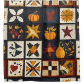 Autumn Quilt Blockmuster | Rustikale Ernte Duschvorhang (Vorderseite)