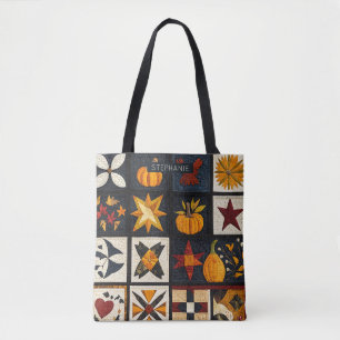 Autumn Quilt Blockmuster   Rustikale Ernte Tasche