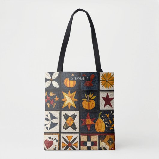 Autumn Quilt Blockmuster | Rustikale Ernte Tasche (Vorderseite)