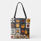 Autumn Quilt Blockmuster | Rustikale Ernte Tasche (Rückseite)