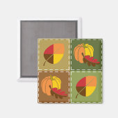 Autumn Quilt Magnet (Vorderseite/Rückseite)