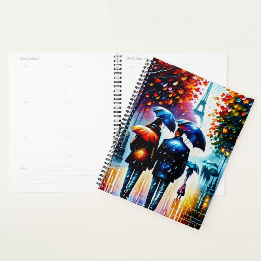 Autumn Rain Eiffel Tower Paris France Planer (Anzeige)