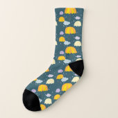 Autumn Rainy Day with Umbrella Pattern Dark Socken (Links - Außen)