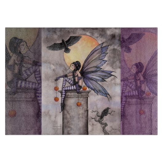 Autumn Raven Fairy Fantasy Art Schneidebrett (Vorderseite)