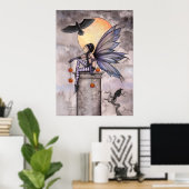 Autumn Raven Gothasy Fantasy Fairy Poster (Heimbüro)
