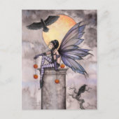 Autumn Raven Gothic Fairy Fantasy Postcard Postkarte (Vorderseite)