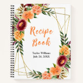 Autumn Red and Orange Floral Recipe Book Notizblock (Vorderseite)