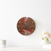 Autumn Red Leaves Road Photo Runde Wanduhr (Zuhause)