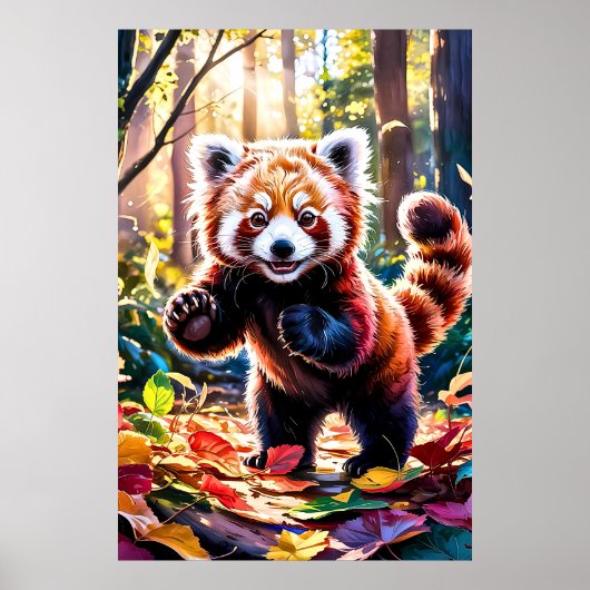 Autumn Red Panda Play Poster (Vorne)