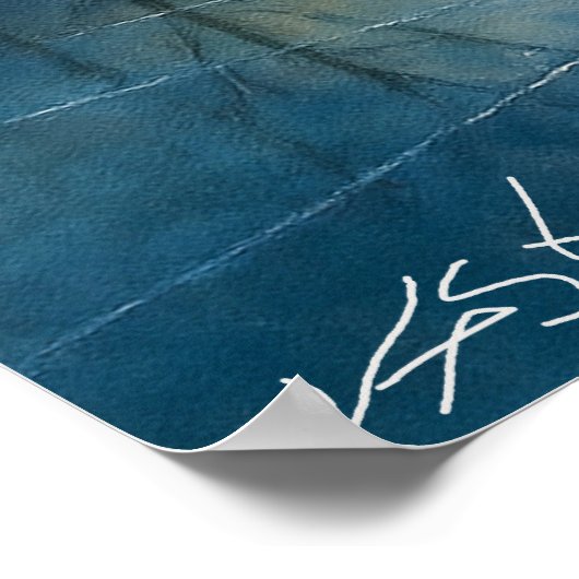 Autumn Reflection on a Tranquil Lake Poster (Ecke)