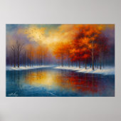 Autumn Reflection on a Tranquil Lake Poster (Vorne)