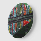 Autumn Reflection Painting by Alfred Fox Große Wanduhr (Winkel)