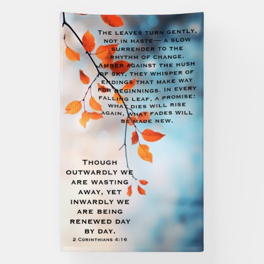 Autumn Renewal Christian Scripture Art Banner (Vertikal)