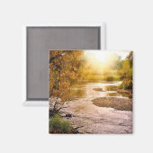 Autumn River 2" Square Magnet (Vorderseite/Rückseite)
