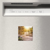 Autumn River 2" Square Magnet (In Situ (Geschirrspüler))