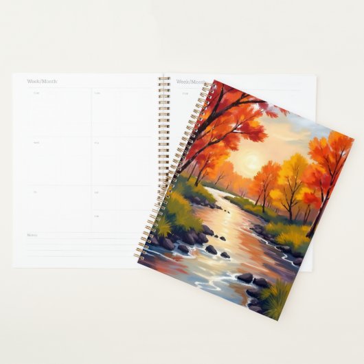Autumn River | Fall Foliage Nature Watercolor Planer (Anzeige)