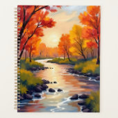 Autumn River | Fall Foliage Nature Watercolor Planer (Vorderseite)