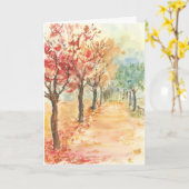 Autumn Road Grußkarte Karte (Gelbe Blume)