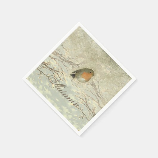 AUTUMN ROBIN Herbstzweige Serviette (Ecke)