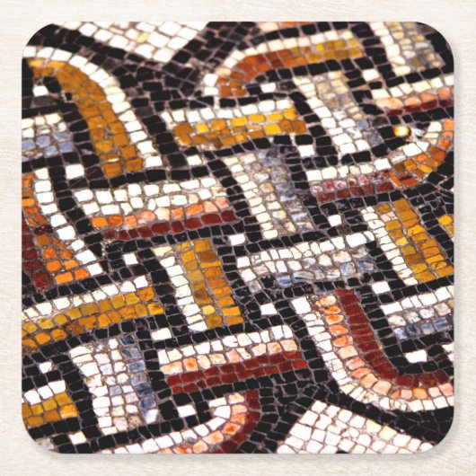 Autumn Roman Mosaic Rechteckiger Pappuntersetzer (Vorderseite)