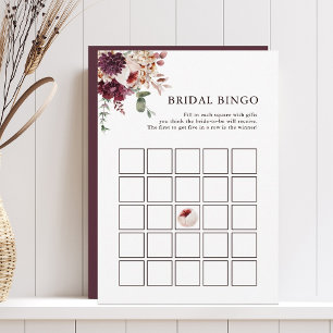 Autumn Romance Floral Bridal Bingo Editable Card Einladung