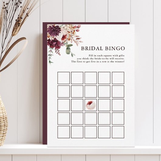 Autumn Romance Floral Bridal Bingo Editable Card Einladung