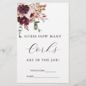 Autumn Romance rät wie viele Corks Bridal Spiel (Vorderseite)