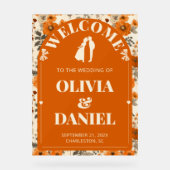  Autumn Rust Entry Sign with Leaves Acrylschild (Vorderseite)