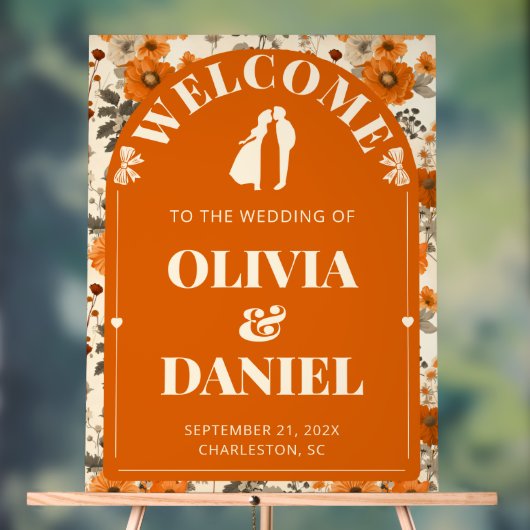 Autumn Rust Entry Sign with Leaves Acrylschild (Neutral)