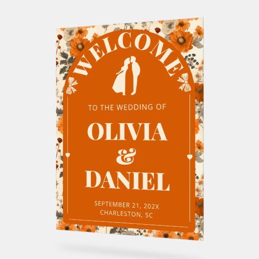 Autumn Rust Entry Sign with Leaves Acrylschild (Winkel)