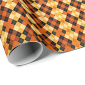 Autumn Rustic Argyle Plaid Orange, Brown & Cream Geschenkpapier (Rolleneckpunkt)