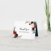 Autumn Rustic Burgundy Brautparty Vielen Dank Dankeskarte (Vorderseite)