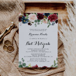 Autumn Rustic Burgundy Calligraphy Bat Mitzvah Einladung<br><div class="desc">Dieses Herbst rustikale Kalligraphie Fledermaus mitzvah Einladung ist perfekt für eine einfache Fledermaus Mitzvah. Das Design ist bordeauxrot,  rot,  mariniert,  blau und rot,  strahlend und anmutig handbemalte Blume,  die die natürliche Schönheit inspiriere.</div>