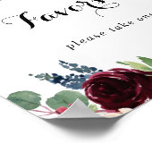 Autumn Rustic Burgundy Calligraphy Favorits Sign Poster (Ecke)