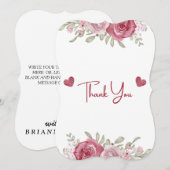 Autumn Rustic Burgundy Calligraphy Flat Wedding Th Einladung (Vorne/Hinten)