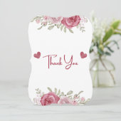 Autumn Rustic Burgundy Calligraphy Flat Wedding Th Einladung (Stehend Vorderseite)