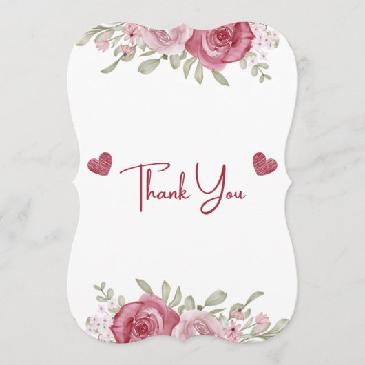 Autumn Rustic Burgundy Calligraphy Flat Wedding Th Einladung (Vorderseite)