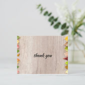 Autumn Rustic Burgundy Calligraphy Flat Wedding Th Postkarte (Stehend Vorderseite)