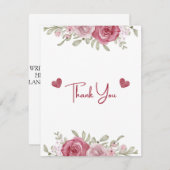 Autumn Rustic Burgundy Calligraphy Flat Wedding Th RSVP Karte (Vorne/Hinten)