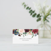 Autumn Rustic Burgundy Calligraphy Visitenkarte (Stehend Vorderseite)