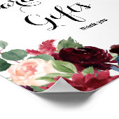 Autumn Rustic Burgundy Cards and Gifts Sign Poster (Ecke)