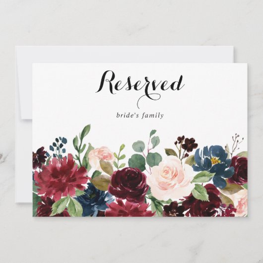 Autumn Rustic Calligraphy Wedding Reservierte Zeic (Vorderseite)