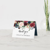 Autumn Rustic Dazzling Burgundy Dankeschön Card Dankeskarte (Vorderseite)