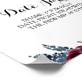 Autumn Rustic Dazzling Burgundy Date Jar Sign Poster (Ecke)